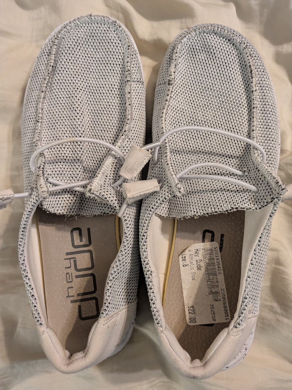 Hey Dude Lightweight Knit Slip-On Sneakers in Light Gray